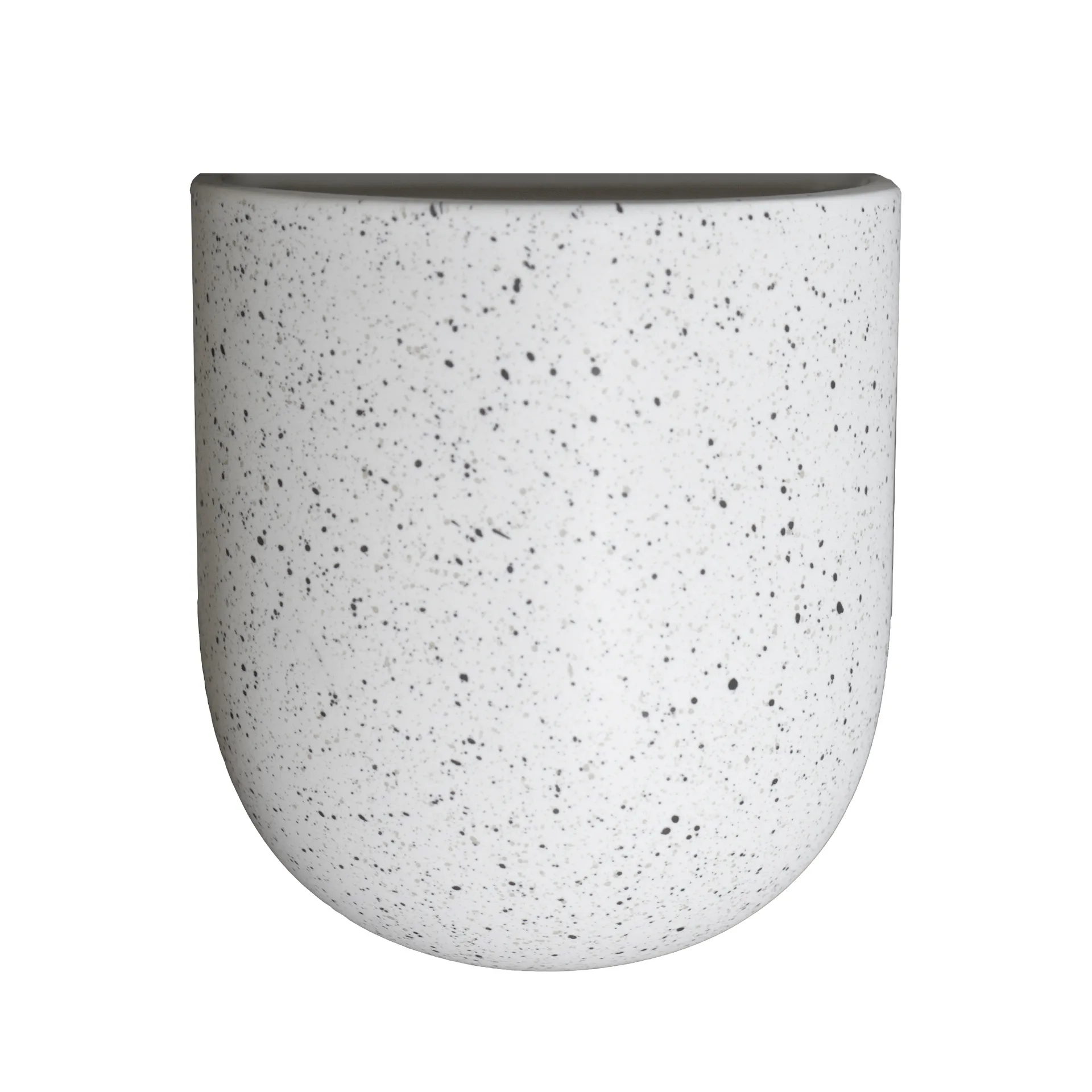 Cut wall hanging flower pot white dot, Large DBKD