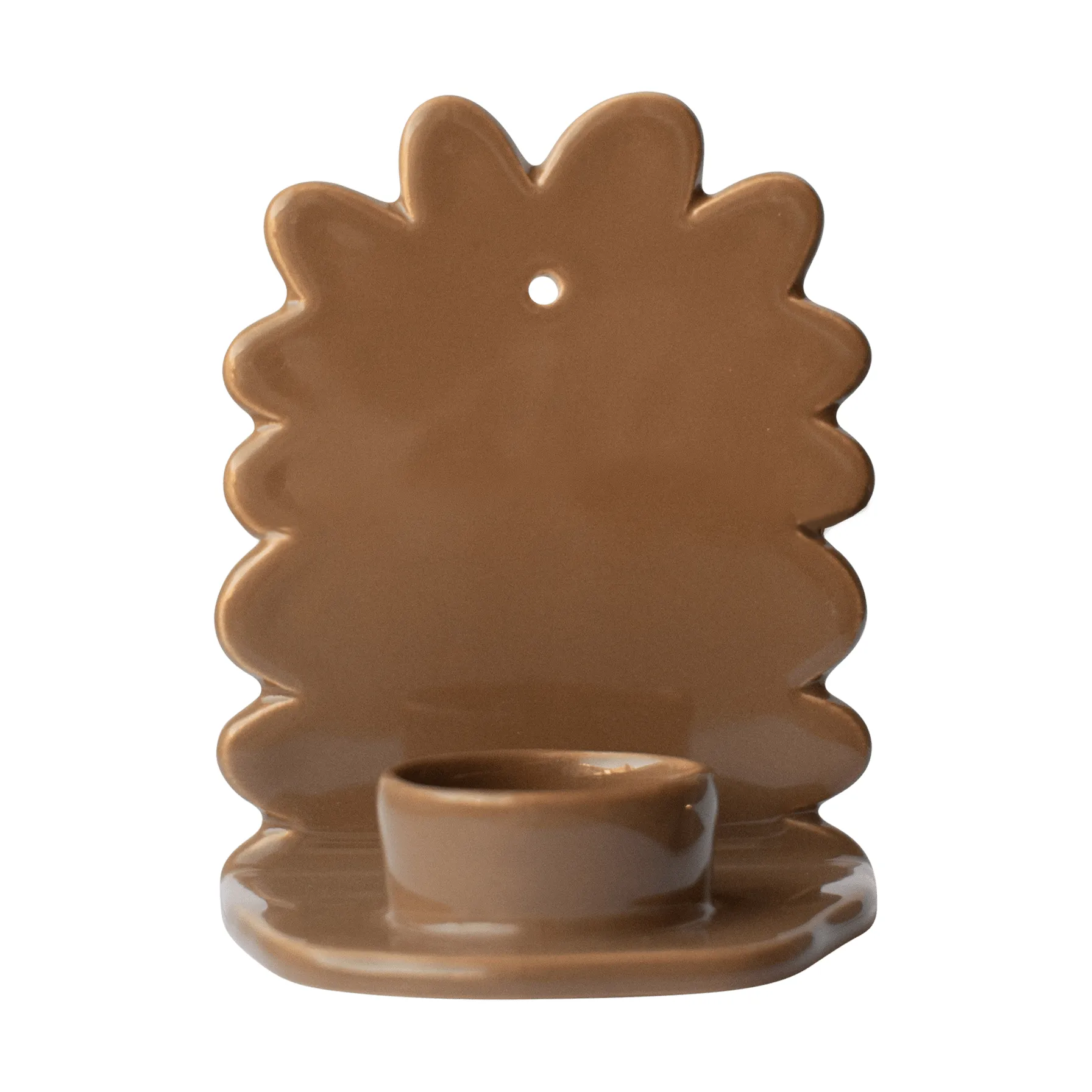 Flowery wall candle holder, Shiny nougat DBKD