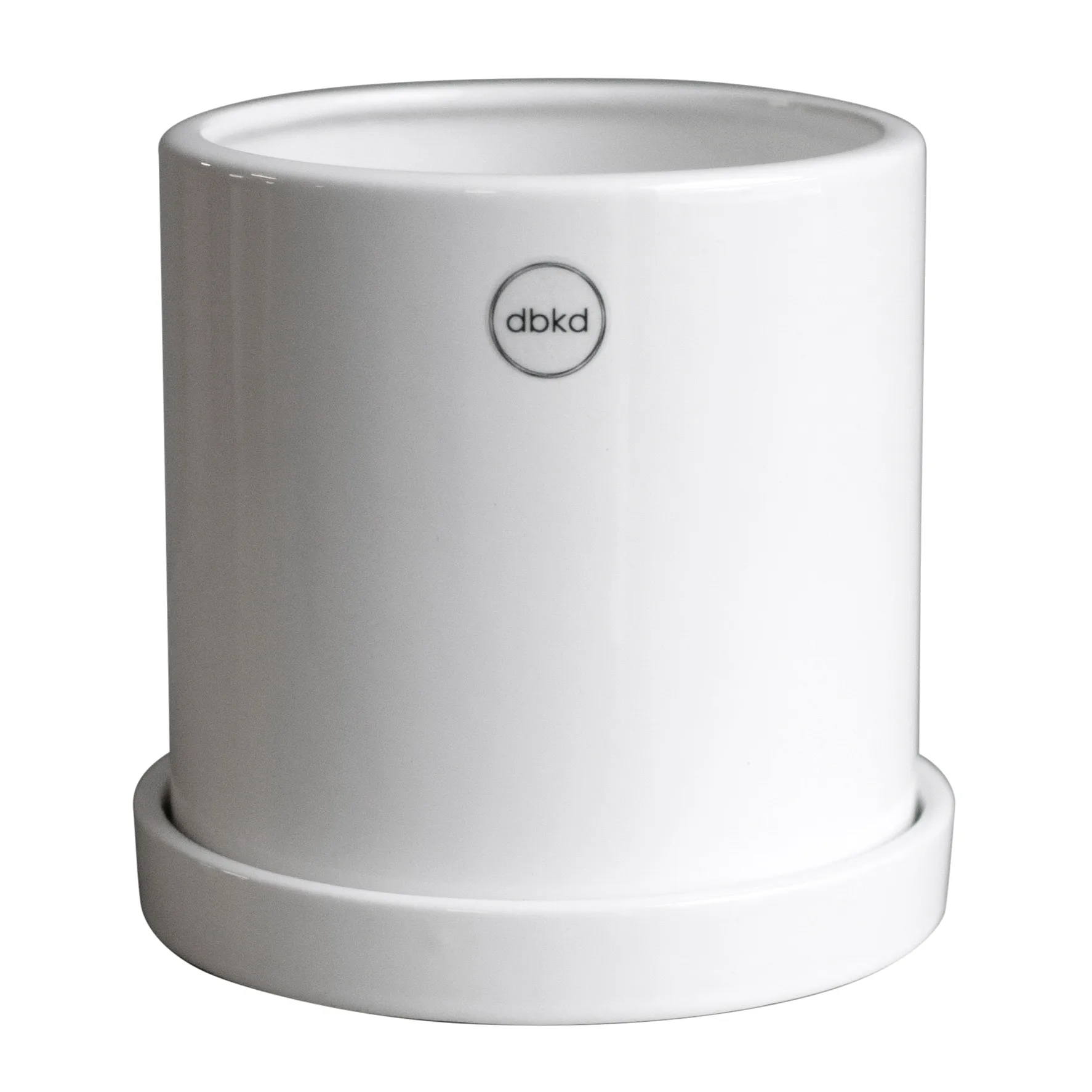 Grow flower pot Ø13 cm with saucer, Shiny white DBKD