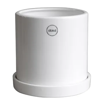 Grow flower pot Ø13 cm with saucer - Shiny white - DBKD
