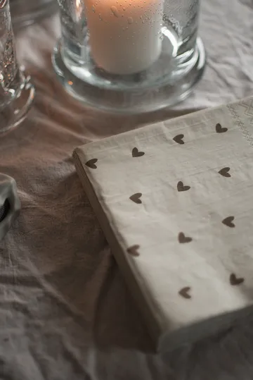 Heart paper napkin 33x33 cm 20-pack - Brown-beige - DBKD