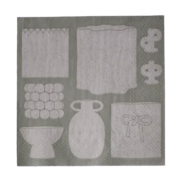 Illustration paper napkin 33x33 cm 20-pack - Beige - DBKD
