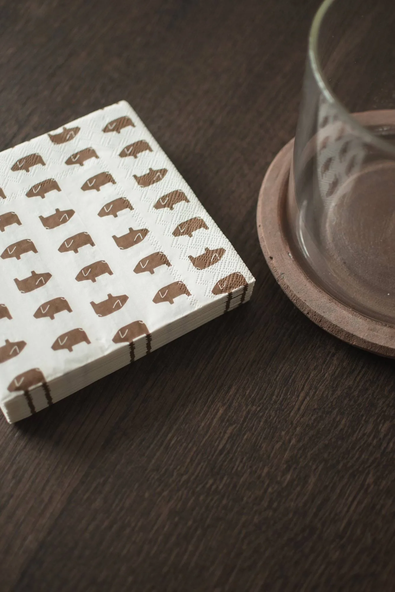 Swedish pig paper napkin 33x33 cm 20-pack, Brown DBKD