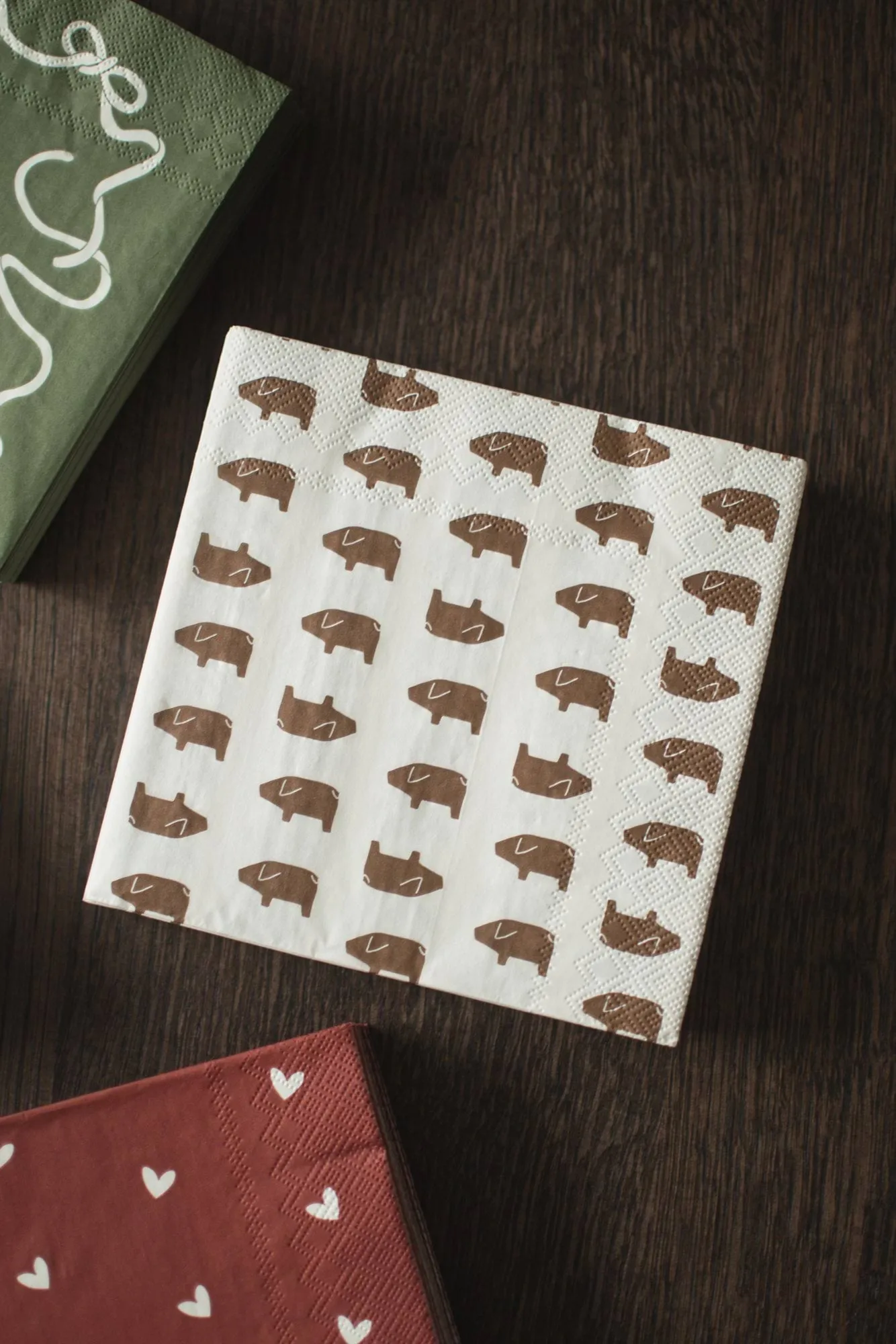 Swedish pig paper napkin 33x33 cm 20-pack, Brown DBKD