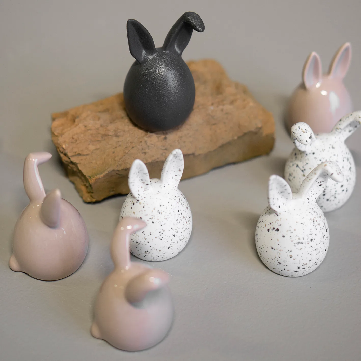 Triplets easter rabbit 3-pack, cast iron DBKD