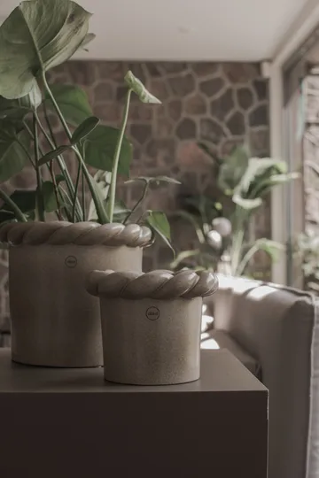 Twine flower pot Ø14 cm - Beige - DBKD
