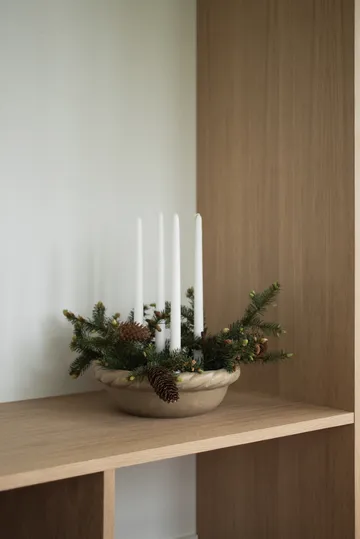 Twine plate candlestick Ø30 cm - Beige - DBKD