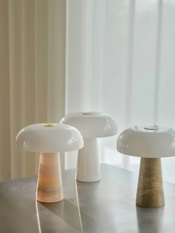 Glossy table lamp - White, mini, 24 cm - Design For The People