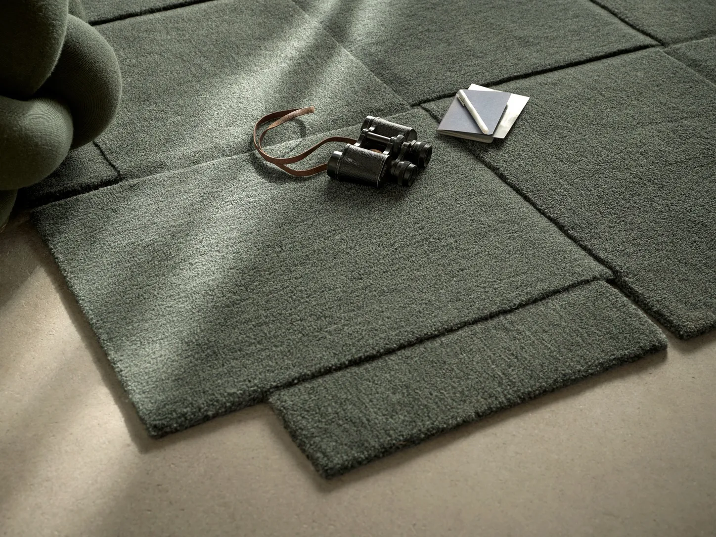 Basket rug, green, 180x180 cm Design House Stockholm