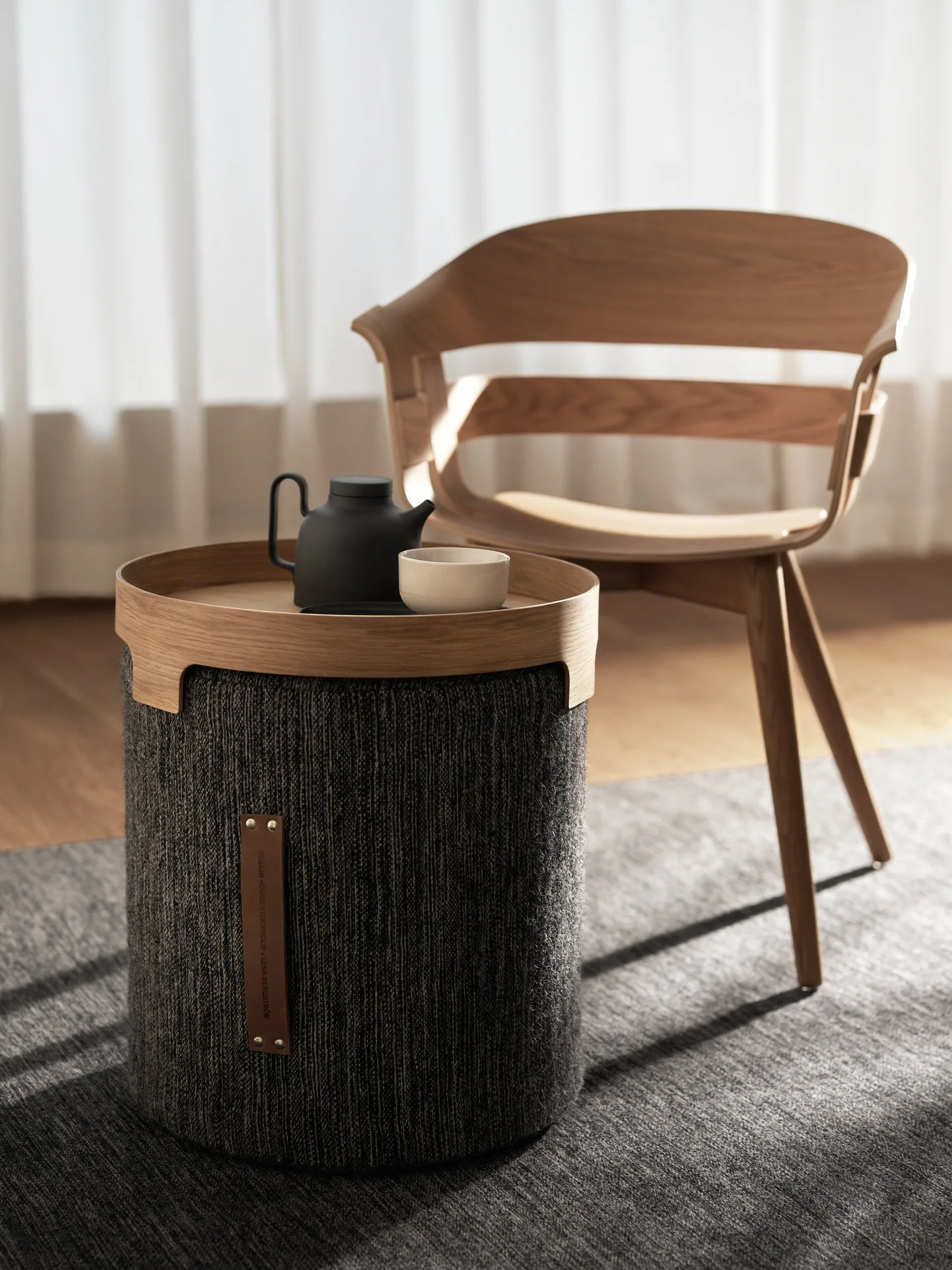 Björk stool high, dark grey Design House Stockholm