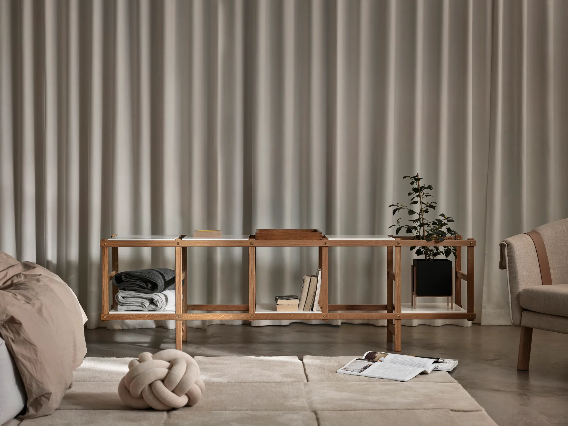 Frame shelf low, Oak-white Design House Stockholm