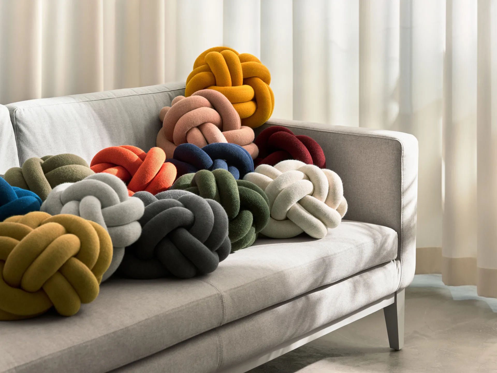 Knot cushion, yellow Design House Stockholm