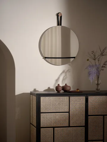 Lasso mirror round - clear-black - Design House Stockholm