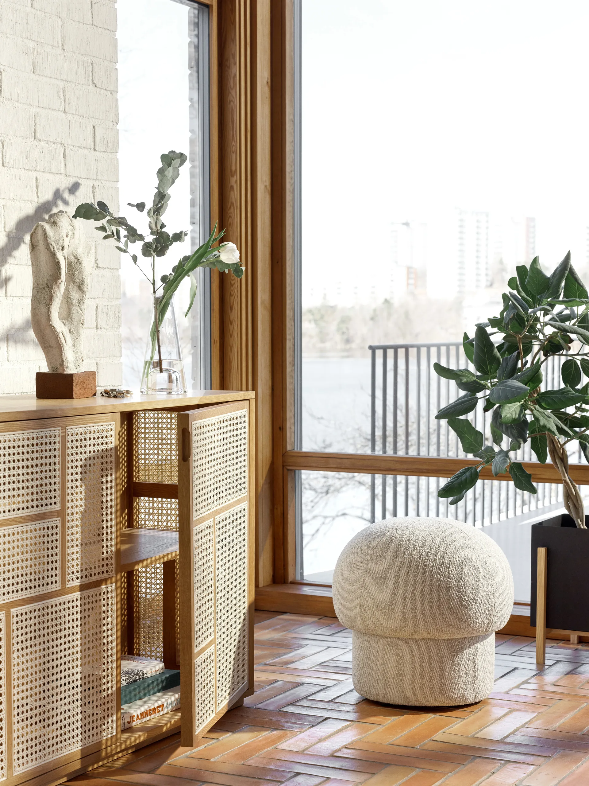 Uno pouf Ø50 cm, Cream Design House Stockholm