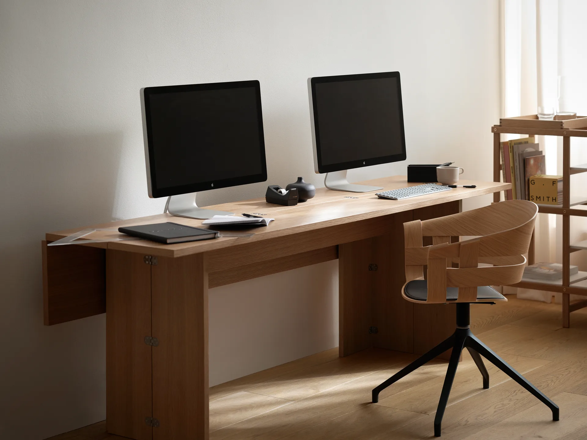 Wick Chair office chair, Oak-grey metal legs Design House Stockholm