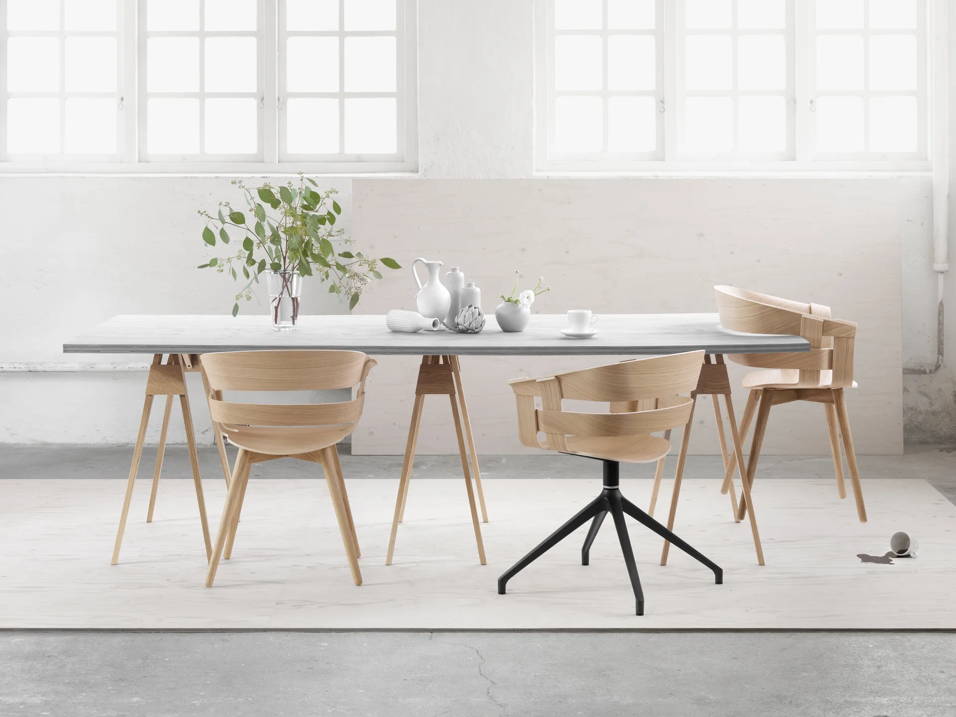 Wick Chair office chair, Oak-grey metal legs Design House Stockholm