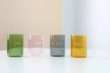 Design Letters favourite glass 35 cl - Smile-green - Design Letters