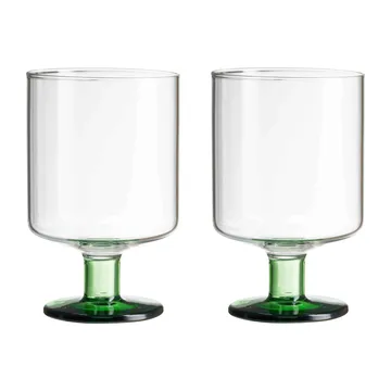 Generous wine glass 30 cl 2-pack - Clear-green - Design Letters