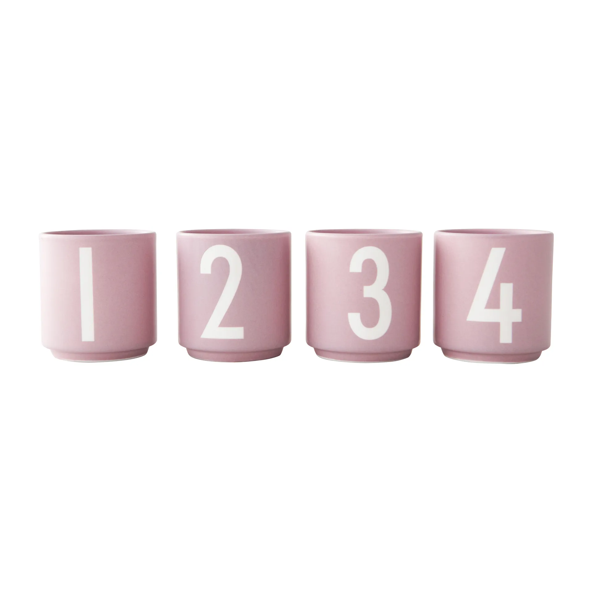Mini Cups cup set om 4, Lavender Design Letters