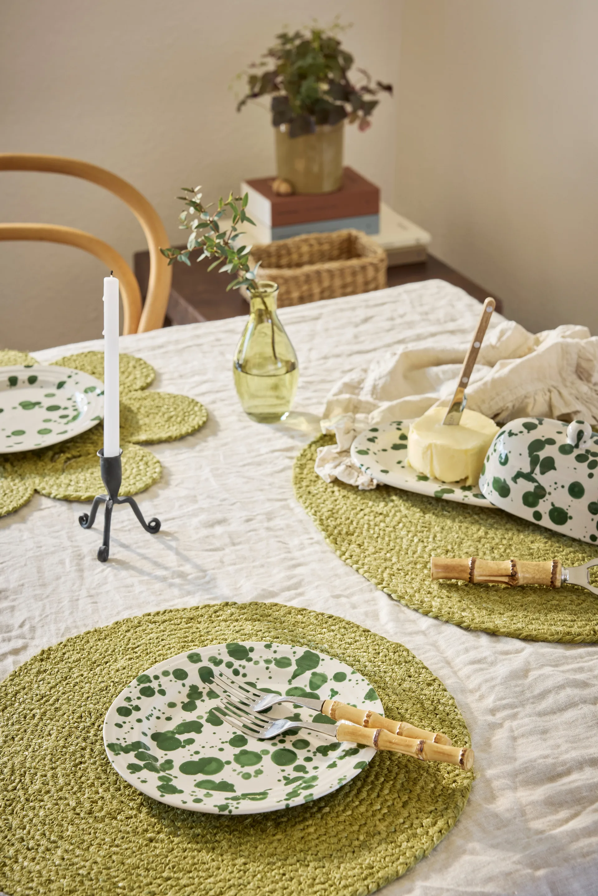 Elin placemat anemone Ø40 cm, Avocado Dixie