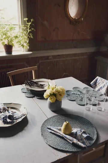 Elin placemat anemone Ø40 cm - Horizon blue - Dixie