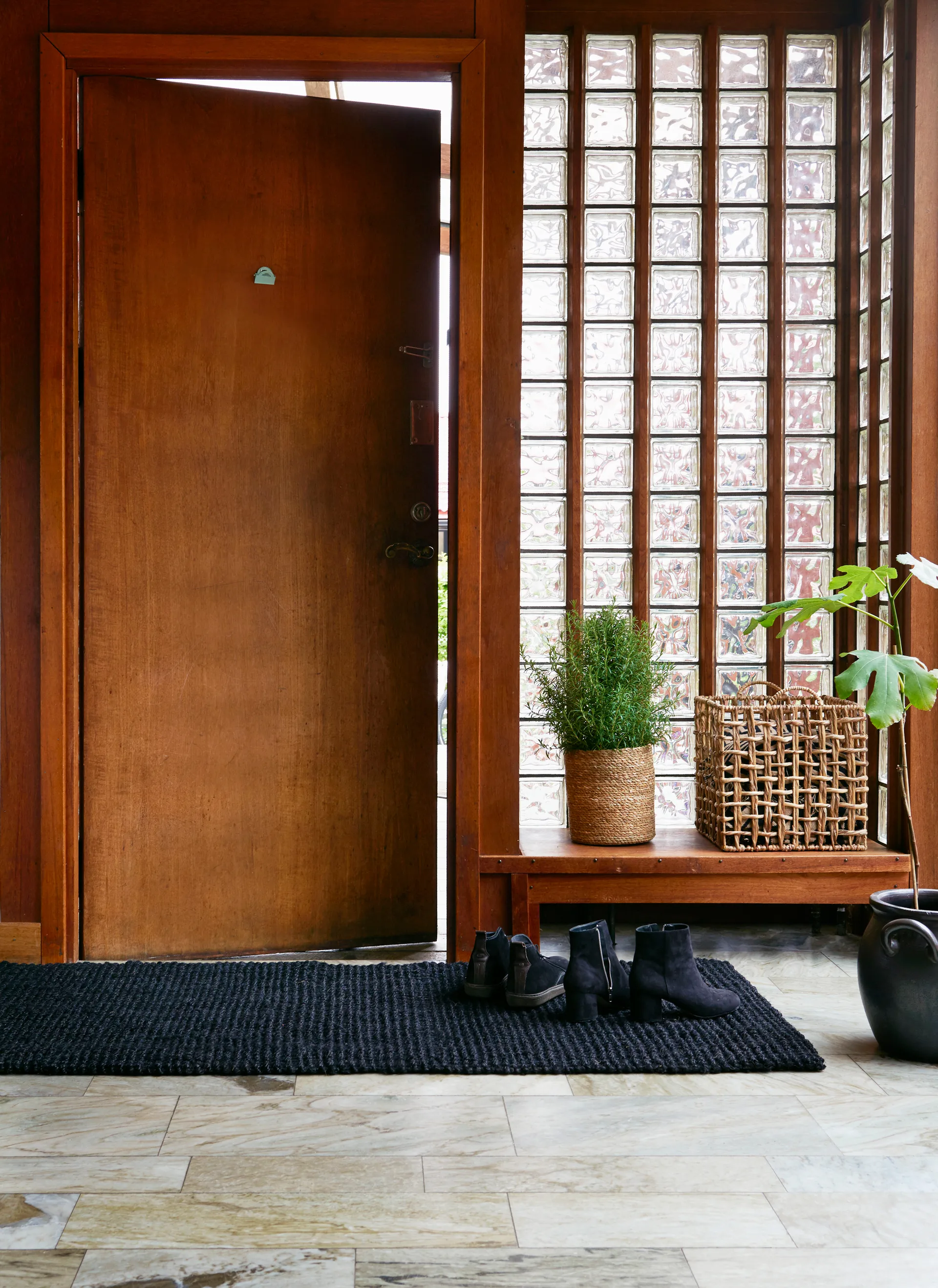 Jute door mat black, 80x180 cm Dixie