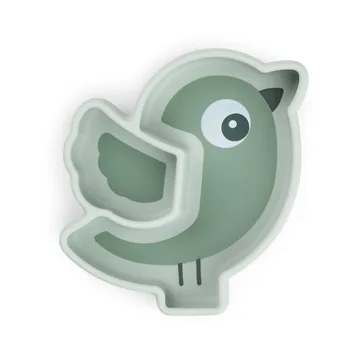 Birdee Stick&Stay children's plate Ø12 cm - Green - Done by deer