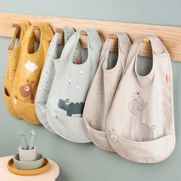 Croco bib with Velcro 2-pack - Green - Done by deer