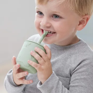 Wally mug with peekaboo straw 2-pack. - Blue - Done by deer
