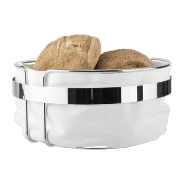 Practical bread bin Ø22 cm - Fabric-chrome - Dorre