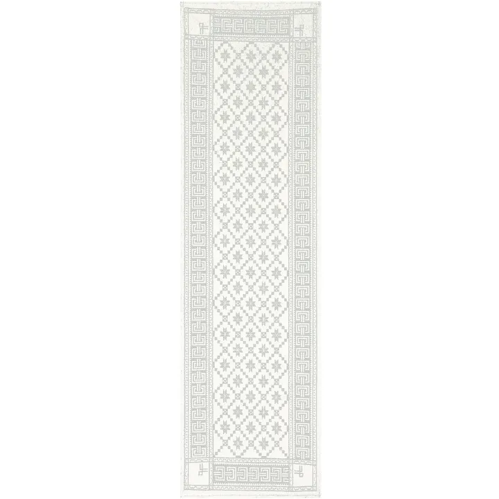 Åttebladrose table runner 50x150 cm - Beige - Ekelund Linneväveri