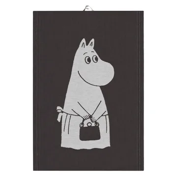Big Moominmamma kitchen towel 35x50 cm - black - Ekelund Linneväveri