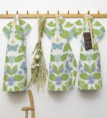 Fjärilsdröm kitchen towel 35x50 cm - Green - Ekelund Linneväveri