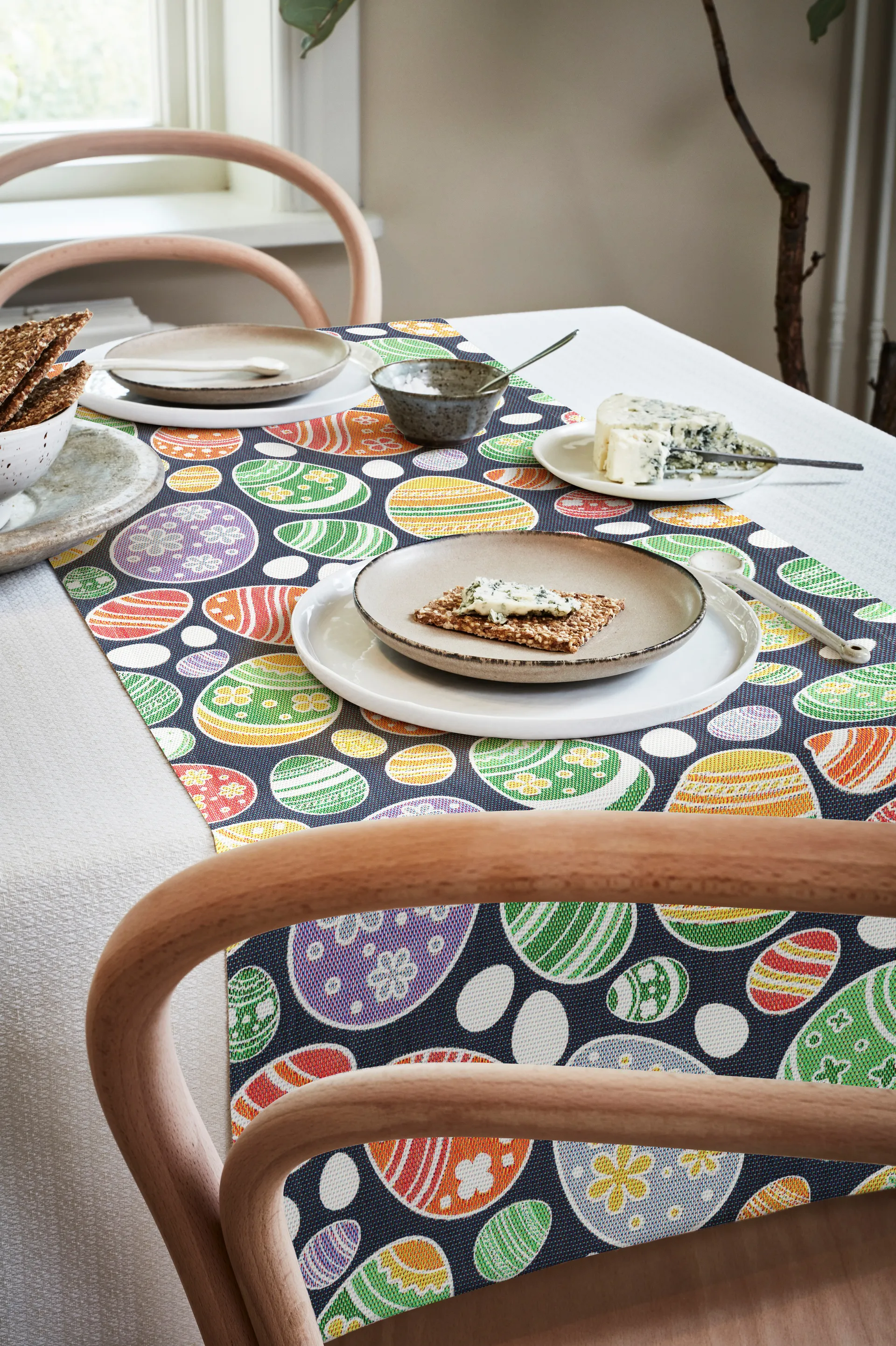 Happy Easter table runner 35x120 cm, Multi Ekelund Linneväveri