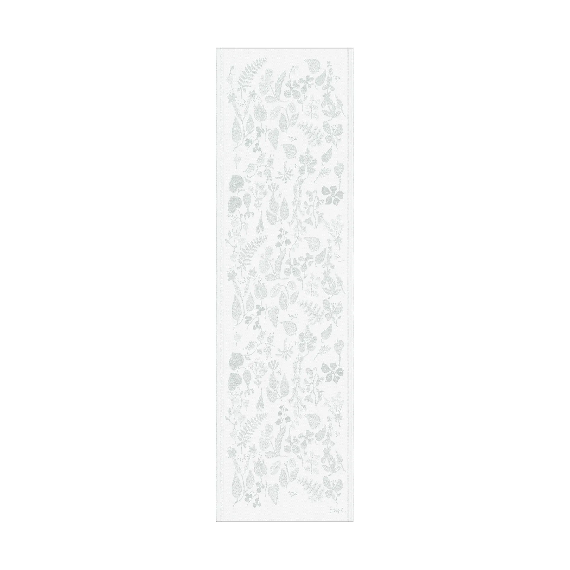 Herbarium runner 35x120 cm, Grey Ekelund Linneväveri