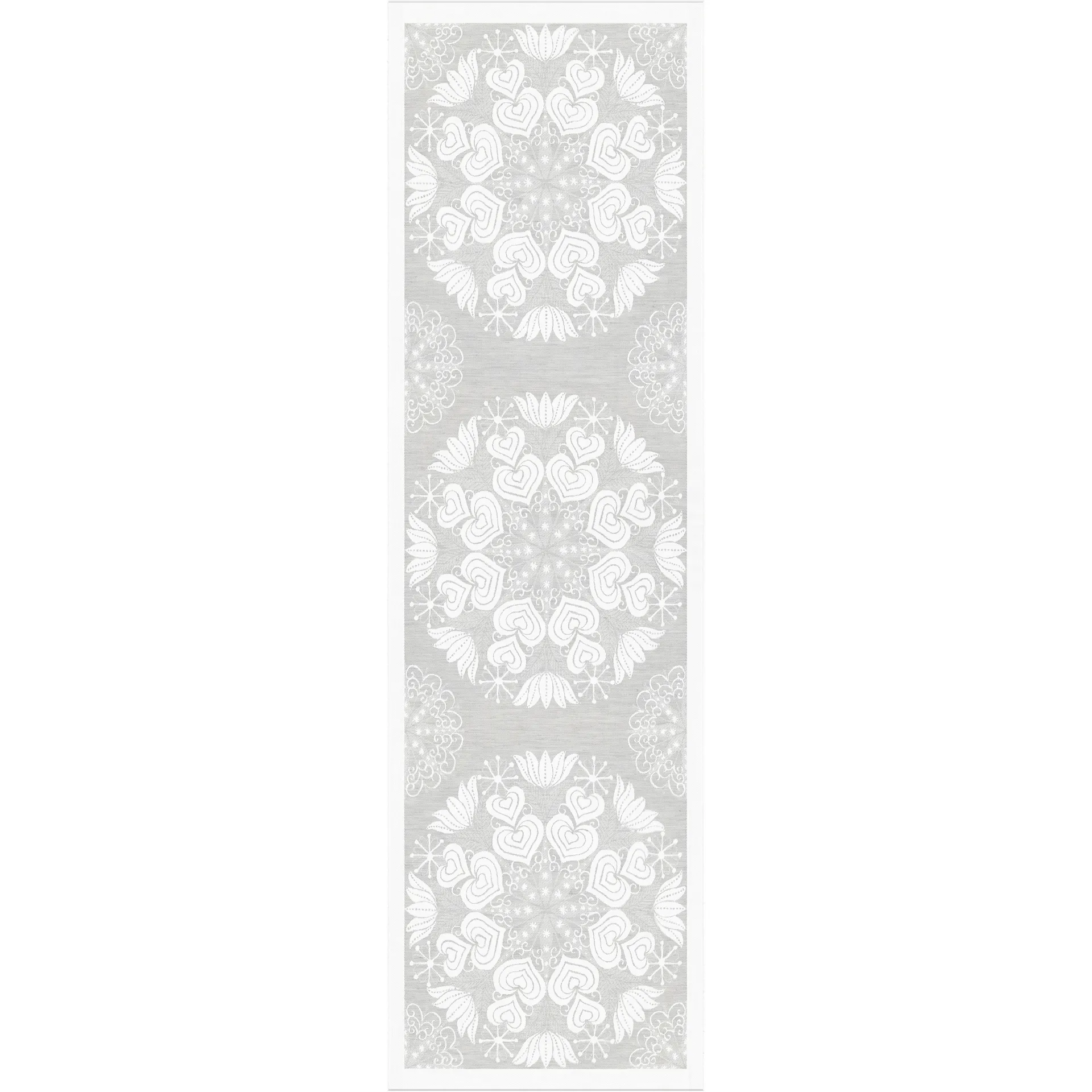 Hjärtbo table runner 35x120 cm, grey Ekelund Linneväveri