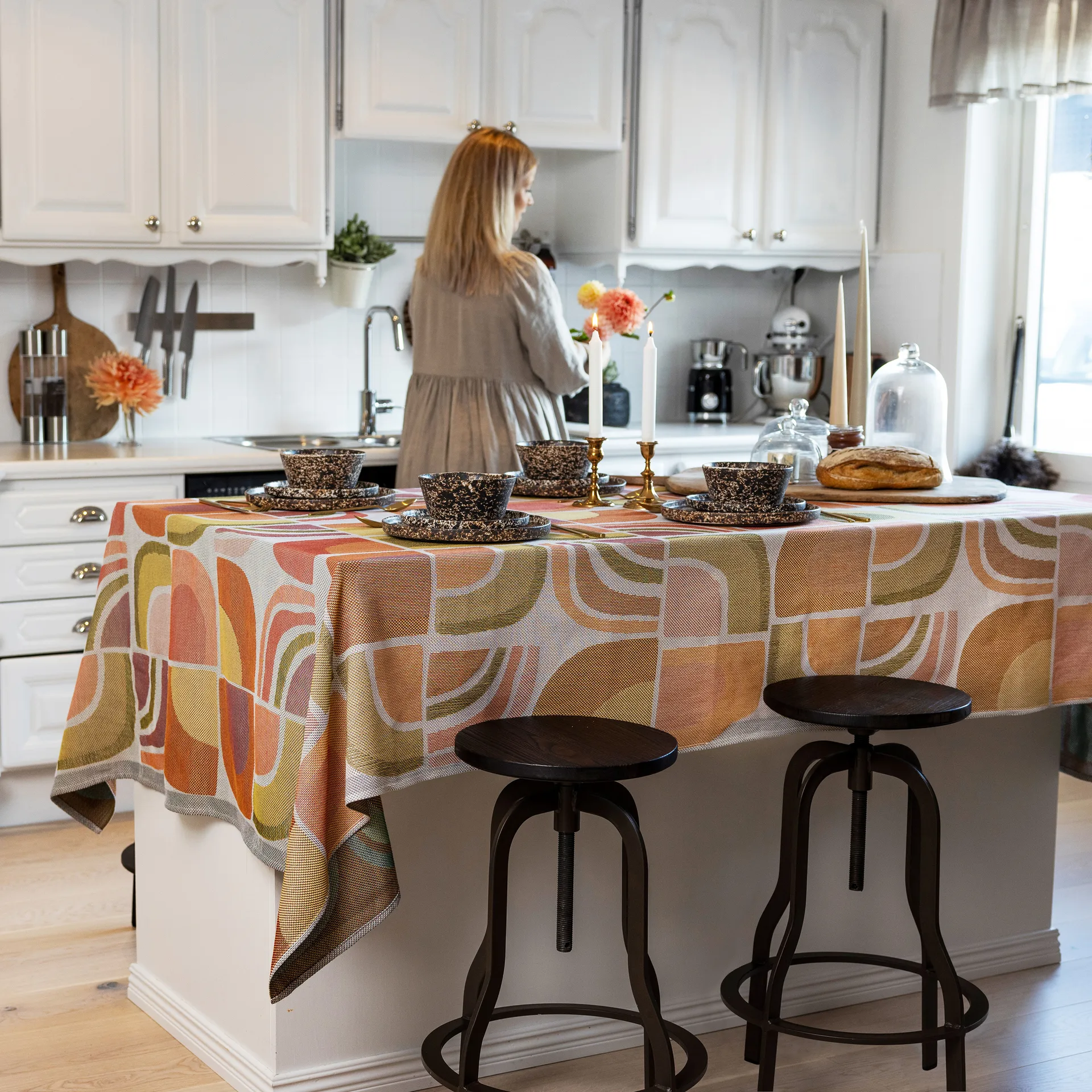Mosaic tablecloth, 145x210 cm Ekelund Linneväveri