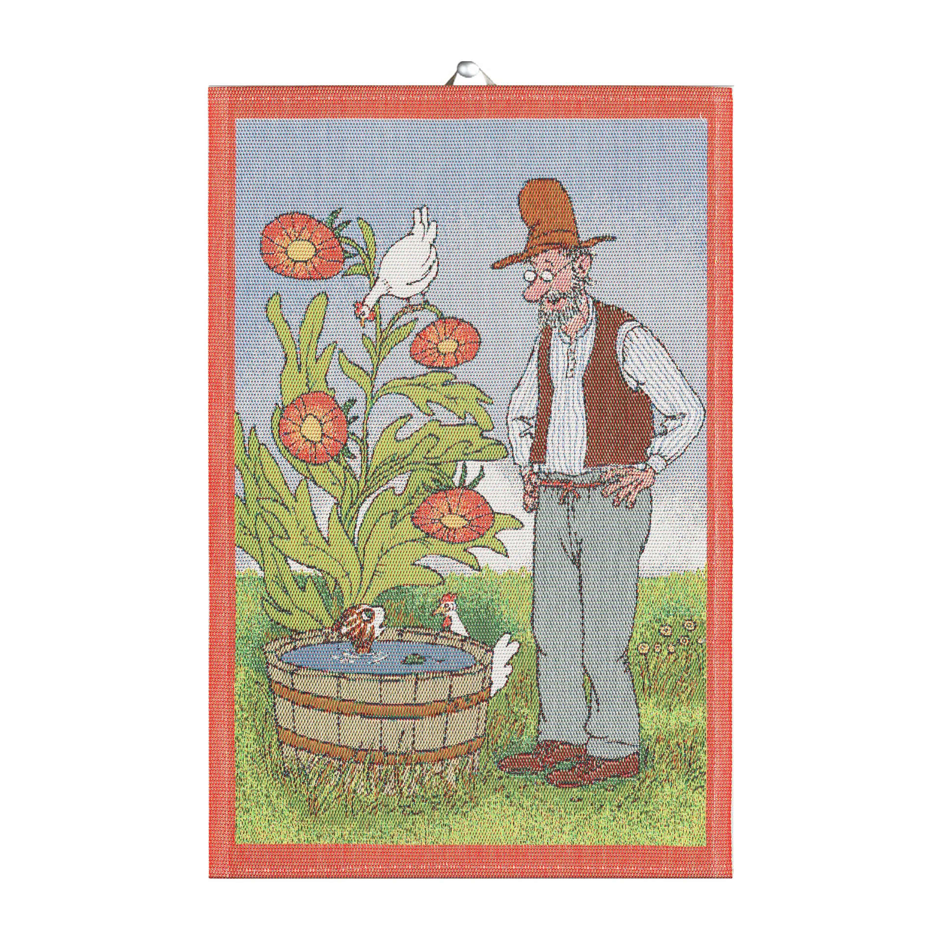 Pettson & Findus kitchen towel, Findus bathes Ekelund Linneväveri