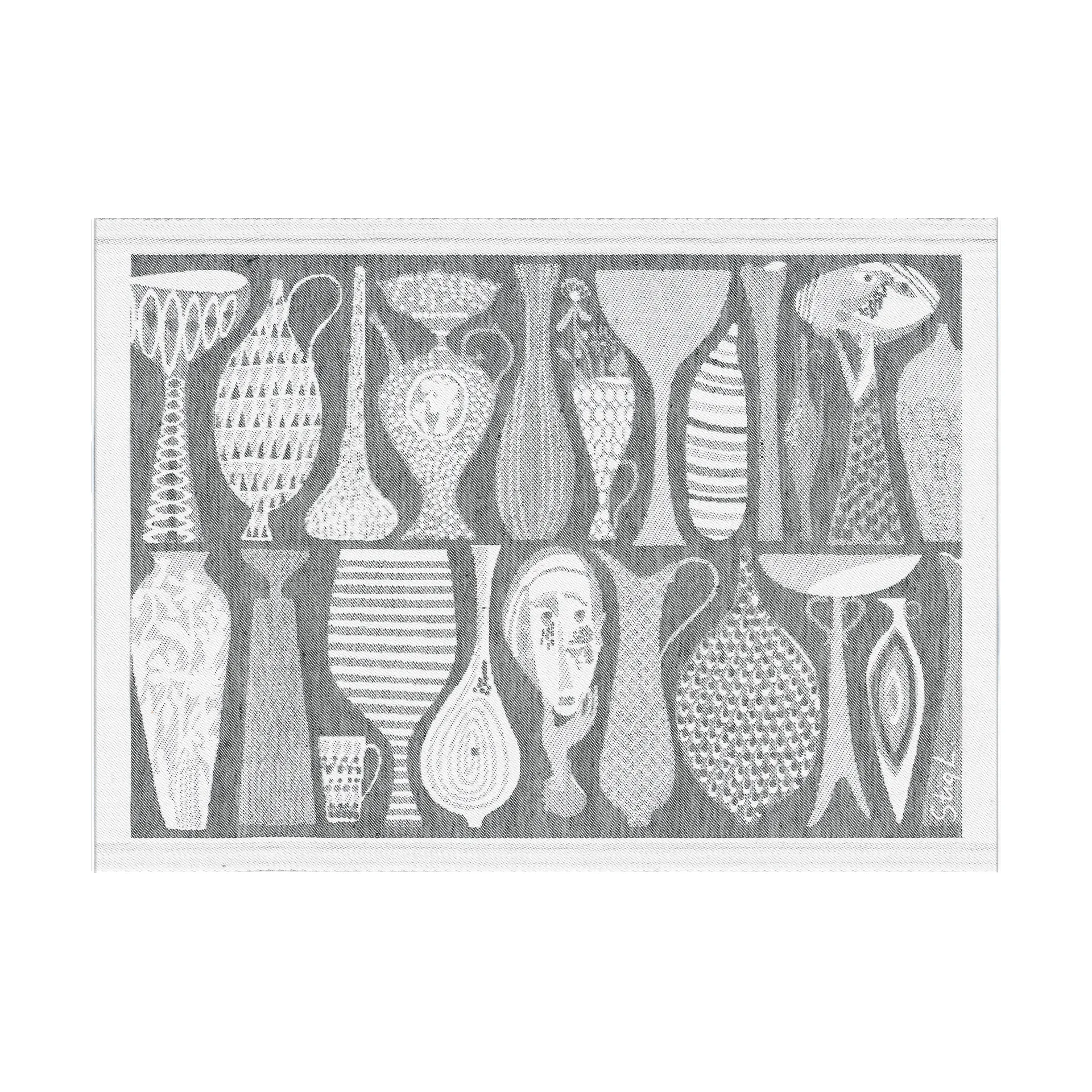 Pottery placemat 35x48 cm, Black Ekelund Linneväveri