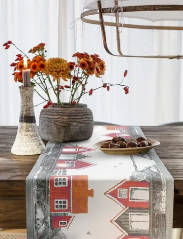 Skärgård table runner 35x120 cm - Multi - Ekelund Linneväveri