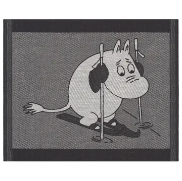 Skiing dish towel 28x35 cm - black - Ekelund Linneväveri