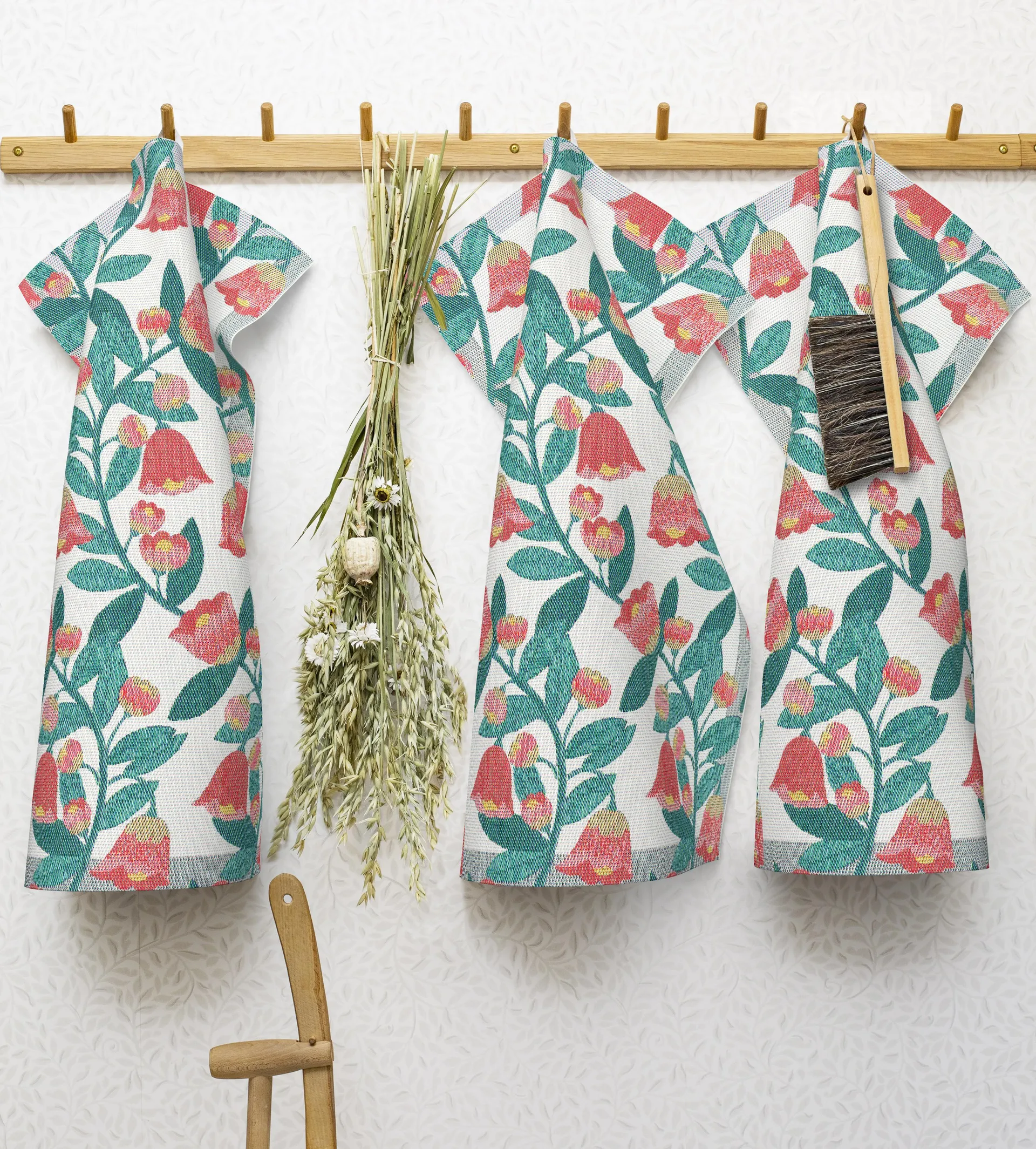 Waveflower kitchen towel, 35x50 cm Ekelund Linneväveri