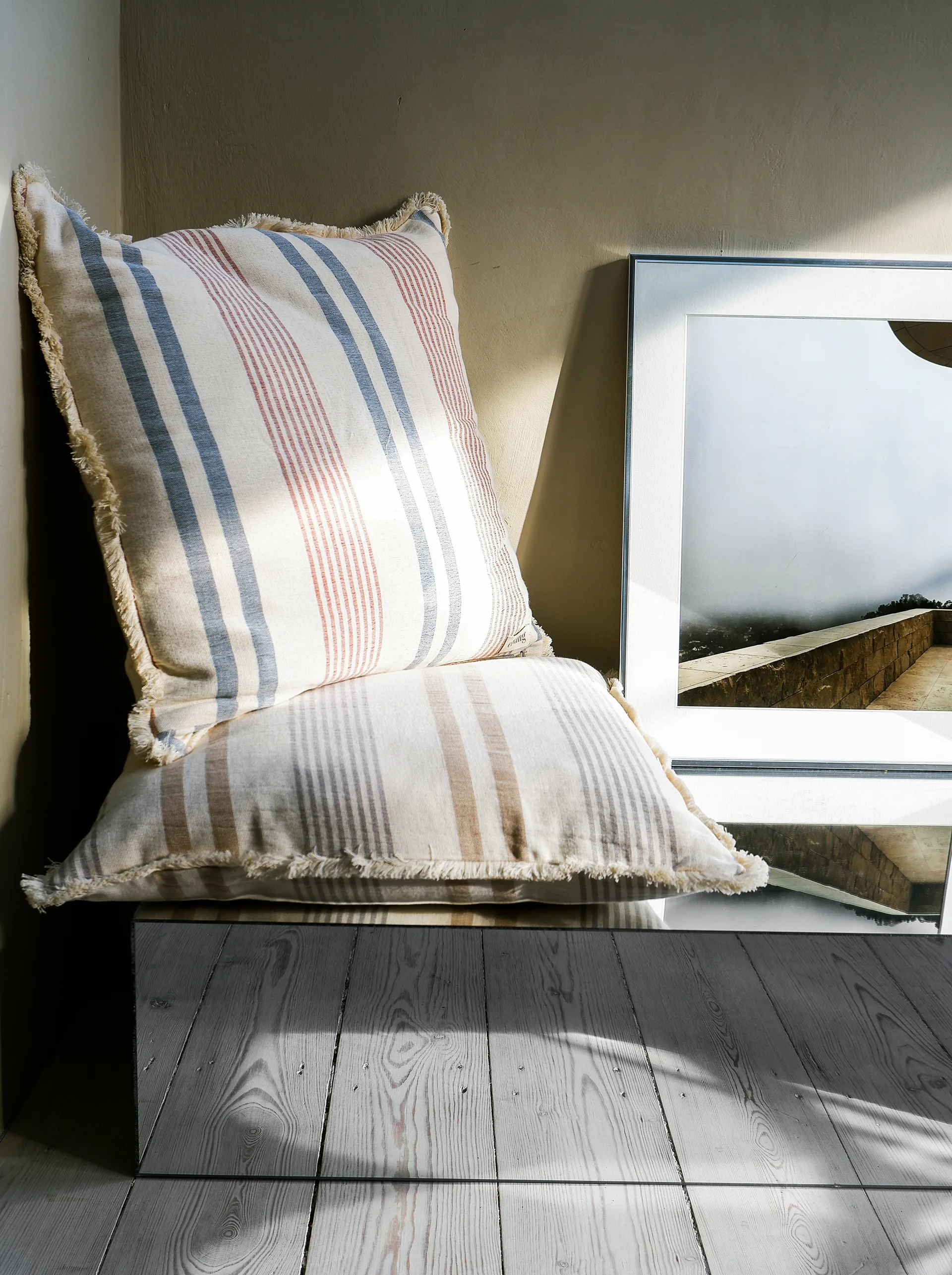 Iris cushion cover 50x50 cm, Blue-Rusty red Elvang Denmark