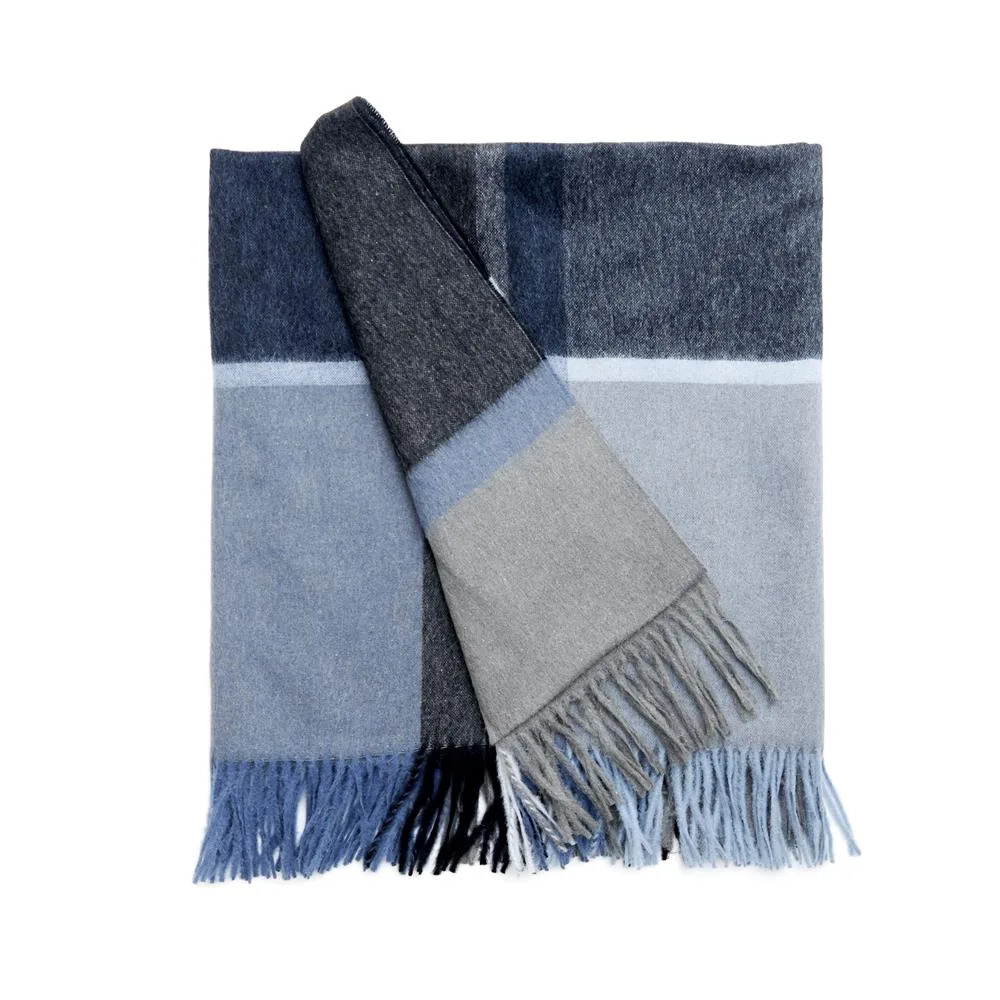 Manhattan throw, steel blue-dusty ocean Elvang Denmark