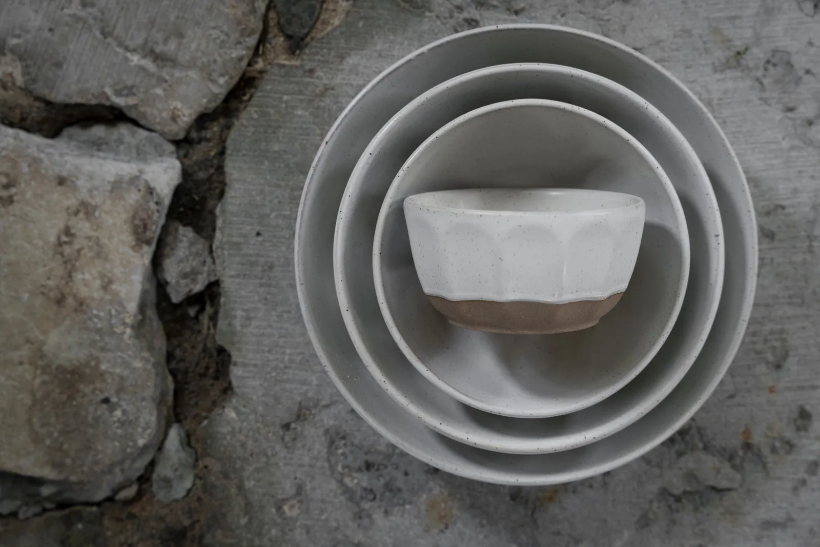 Ernst bowl stoneware, White-nature, Ø16 cm ERNST