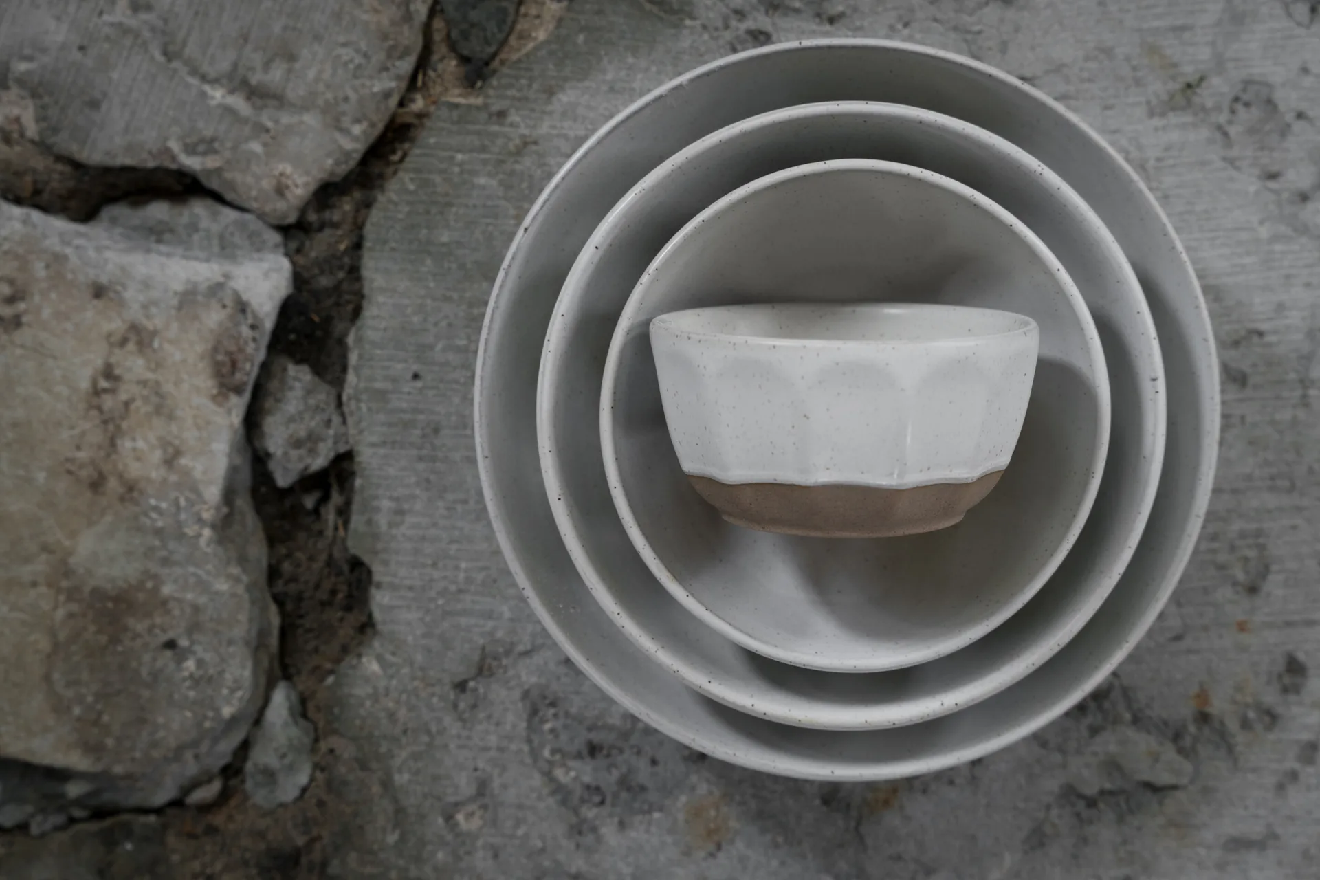 Ernst bowl stoneware, White-nature, Ø24 cm ERNST