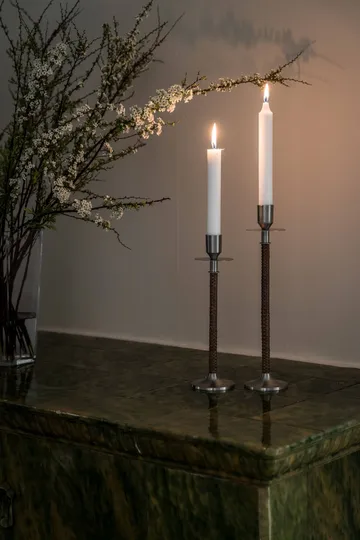 Ernst braided candleholder - Brushed steel, Ø8x30 cm - ERNST