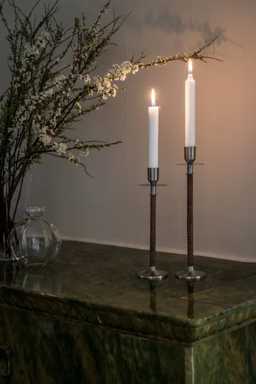 Ernst braided candleholder - Brushed steel, Ø8x30 cm - ERNST