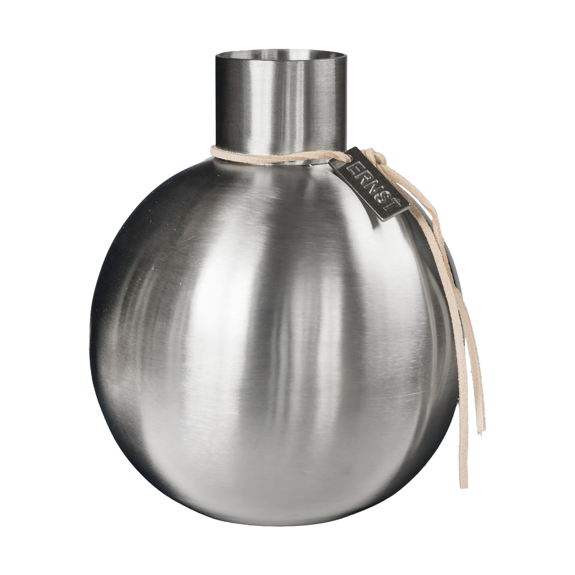 Ernst brushed steel vase, Ø11x13 cm ERNST