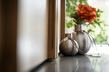 Ernst brushed steel vase - Ø7.5x9.5 cm - ERNST